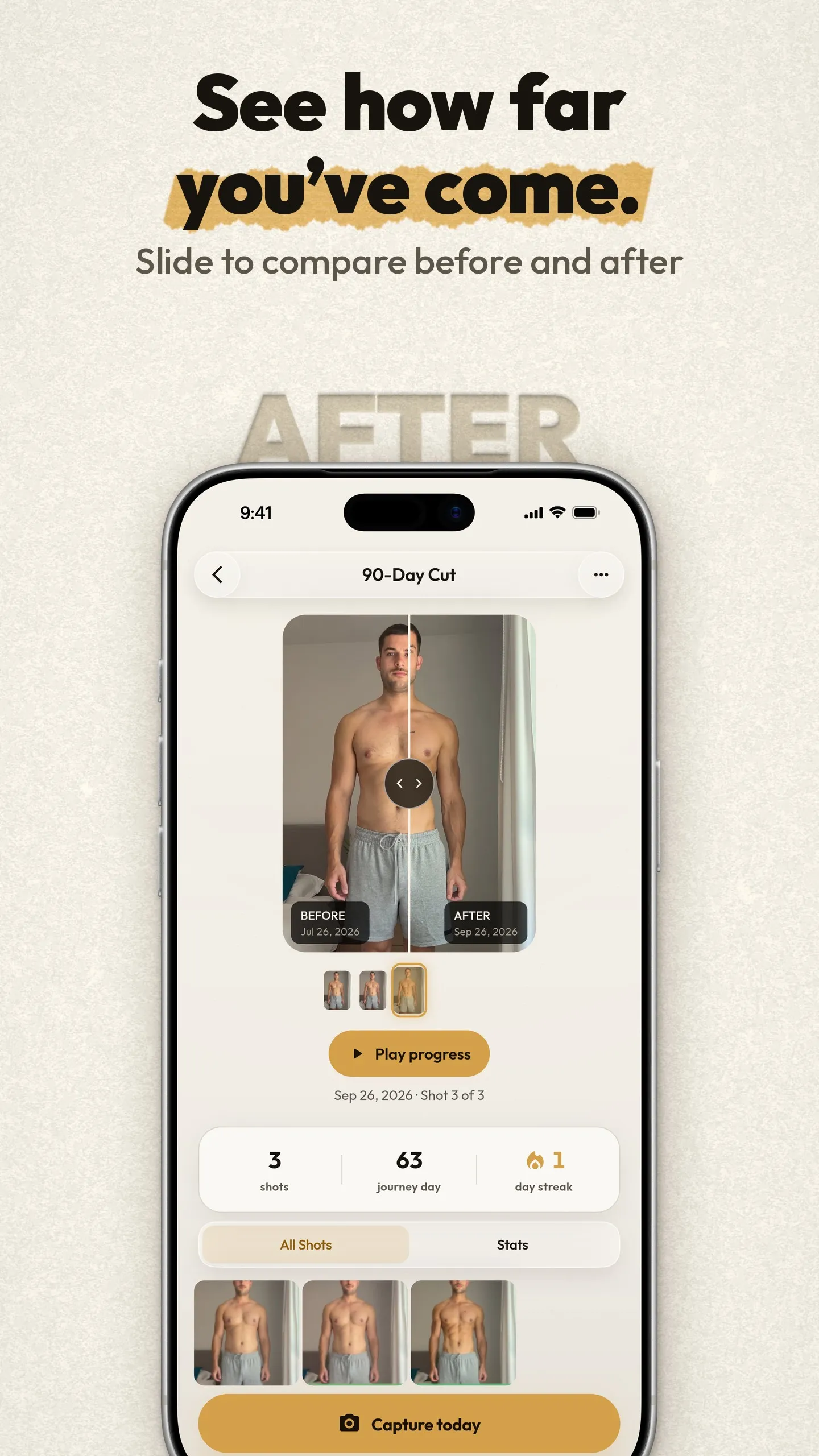 SameShot store image: the before-and-after slider