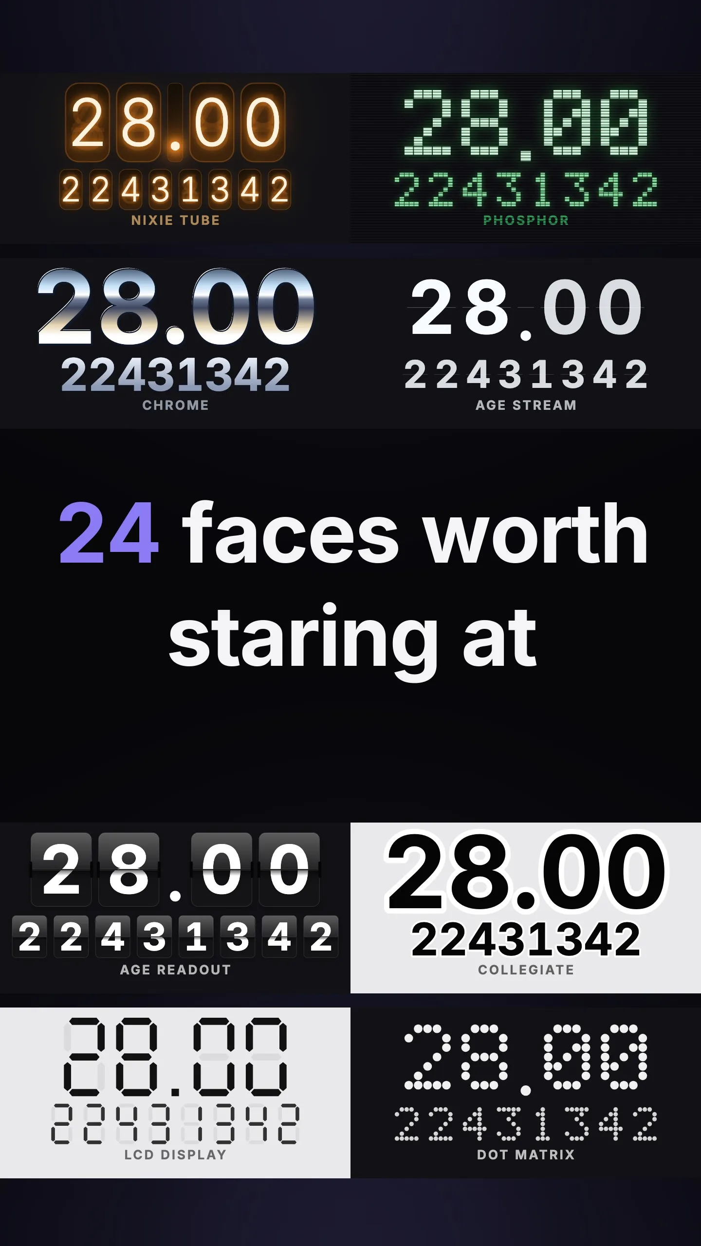 TimeBorn store image: 24 timer faces