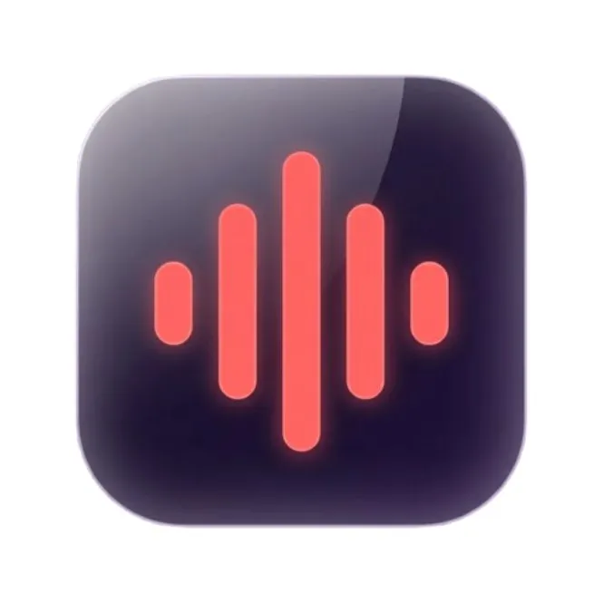 MoodWave app icon: coral sound bars on a dark glass tile